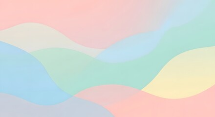 Soft Pastel Abstract Wave Background &ndash; Modern Minimal Gradient Landscape Design