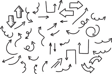 hand drawn arrows set