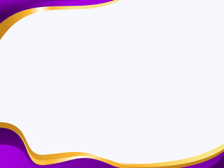 Luxury Abstract Purple and Gold Curved Wave Border Background