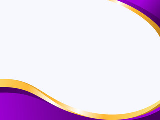 Abstract Purple and Gold Smooth Wave Background with Copy Space