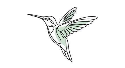 Obraz premium Elemento de dibujo de línea continua de pájaro volador aislado sobre fondo blanco para elemento decorativo. Ilustración vectorial de forma animal en un estilo de contorno moderno.