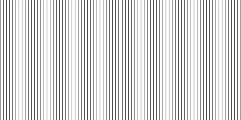 Obraz premium Narrow black-white vertical lines. Symmetric geometric ornament. Striped seamless pattern, abstract wallpaper. Digital paper for textile print, page fill. Vector