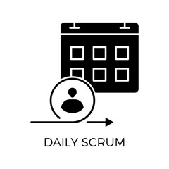 Business Daily Scrum Concept Glyph Illustration
