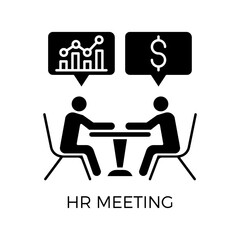 Business Hr Meeting Concept Glyph Illustration