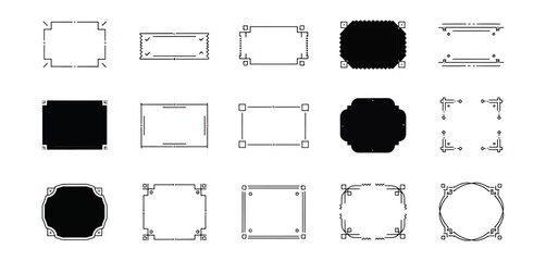 Obraz premium Abstract geometric shapes array on black background vector illustration