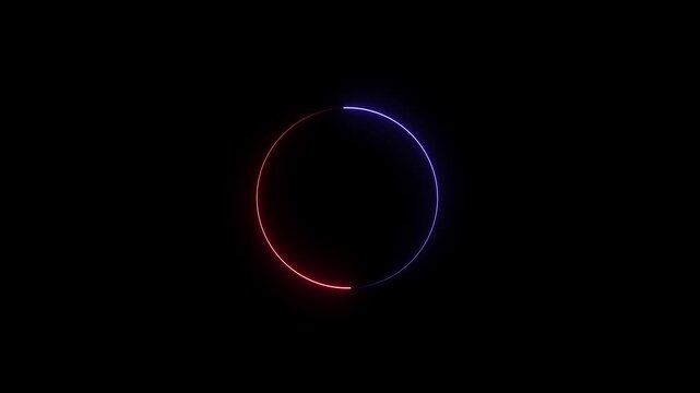 neon circle with black background.4k motion graphics animation.