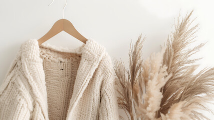 Elegant Minimalist Beige Wardrobe Interior Design