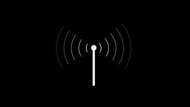 Radio waves tower connective network and signal waves ,technology . abstract connecting tower and black background..