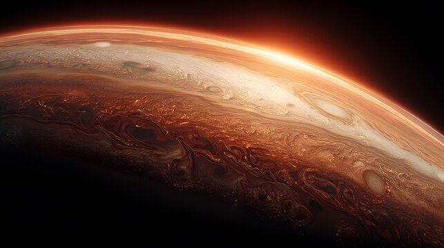 Majestic View of Jupiter's Turbulent Atmosphere from Space