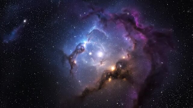Cosmic cloud formation nebulous colors and brilliant star clusters in space