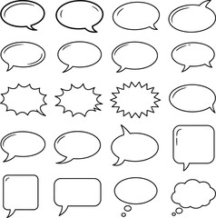 Fototapeta premium Collection of modern comic book style speech bubbles and thought clouds