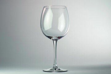 Fototapeta premium Elegant empty wine glass on a simple gray background, ready for a toast or celebration