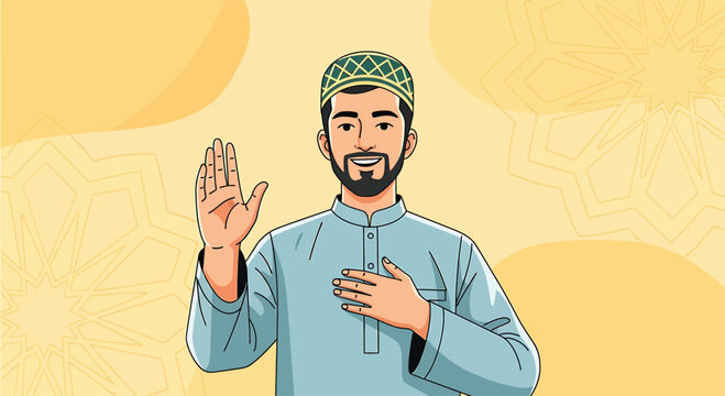 Man taking oath with hand on heart