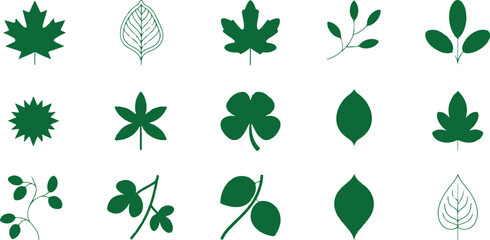 Fototapeta premium Nature and Botanical Symbol Icons for Eco Branding Vector Set