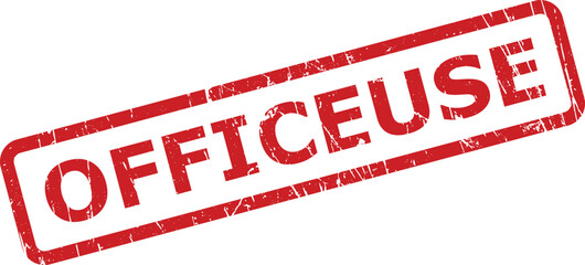 Red grunge rubber stamp with OFFICEUSE text prominently displayed on a clean white background