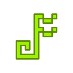 Fototapeta premium pixel art music note