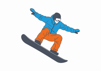 Obraz premium Extreme Snowboarding Jump Against Dramatic Snow Mountain Backdrop