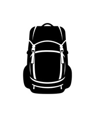 Fototapeta premium Minimalist Black Backpack Silhouette Vector Design