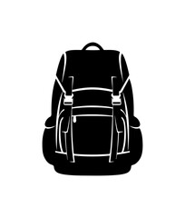 Fototapeta premium Minimalist Black Backpack Silhouette Vector Design