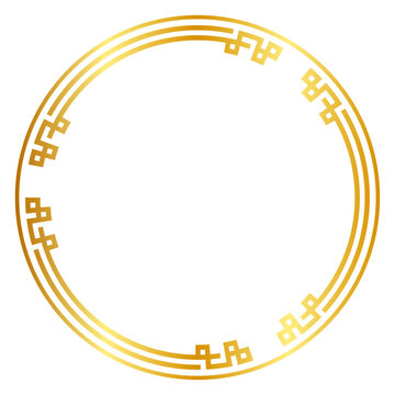 gold chinese circle frame