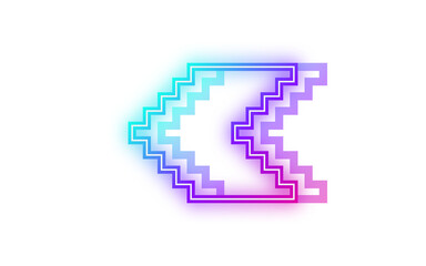 Fototapeta premium neon pixel arrow