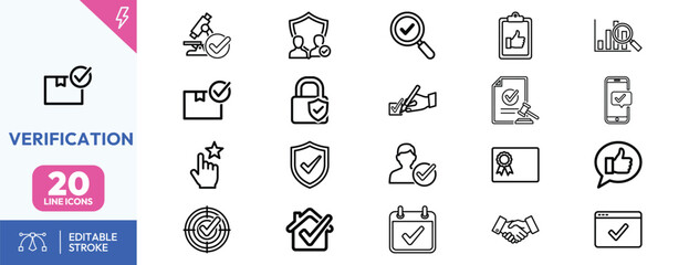 Verification Icons Set for Security.