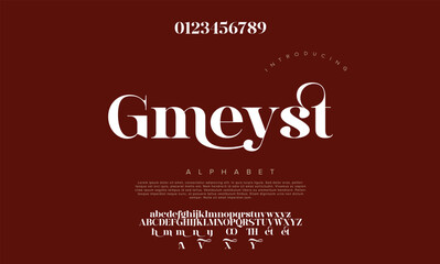 Modern luxury beauty font alphabet logo. Typography beautiful minimal elegant serif fonts fashion wedding vintage retro logos. vector illustration