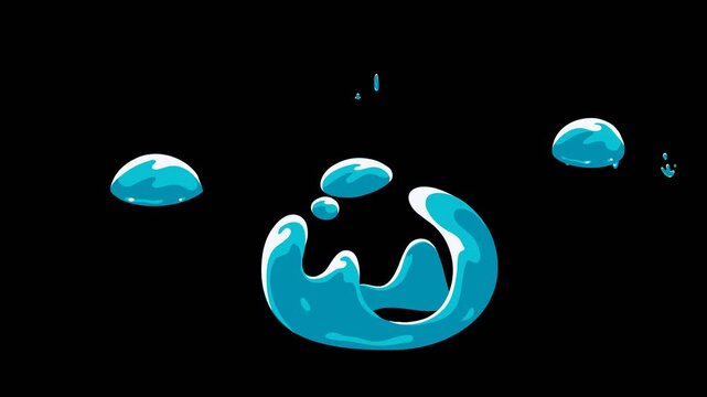 2D comic water splash effect collection with alpha channel