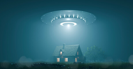 UFO hovered over the house. © Artur Didyk