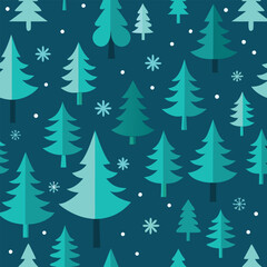 Obraz premium Midnight Pine Snowfall