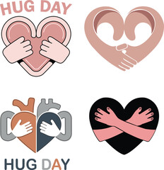 Happy Hug Day Vector Design Illustration