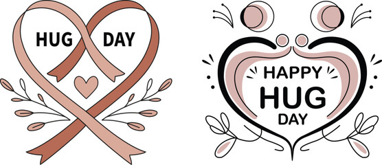 Happy Hug Day Vector Design Illustration