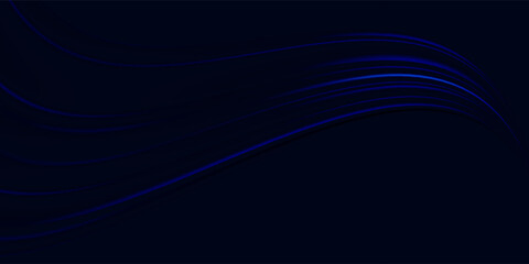Fototapeta premium Abstract luxury glowing lines curved overlapping on dark blue background. Template premium award design. Vector illustration