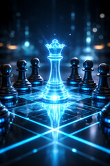 Futuristic Chess Queen: Strategic Power in a Digital Game