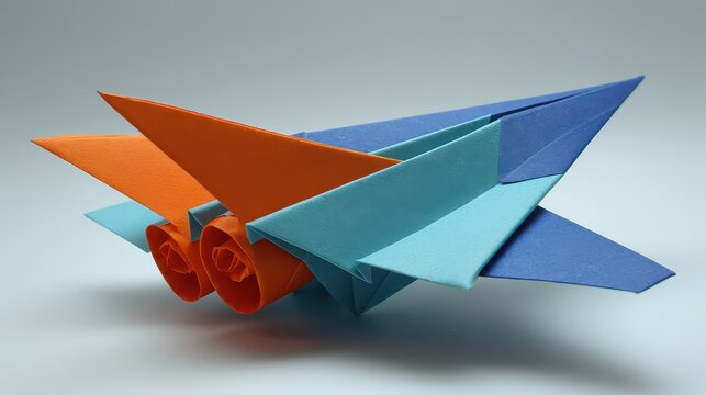 origami - concept - id?e - performance - symbole - avion de papier - efficace - comp?titif.