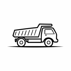 Naklejka premium ダンプトラック運搬車両の土木工事ベクターアイコン