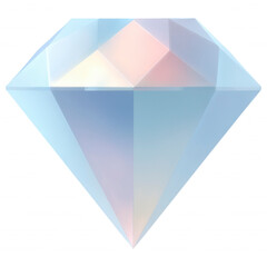 A geometrically flawless diamond in pastel colors is displayed.