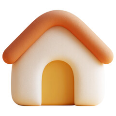 A cute and simple house icon with an arch door on black backdrop.