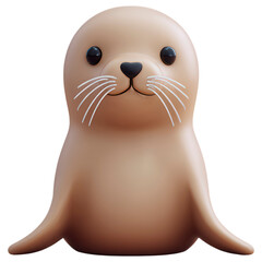 Adorable sea lion with shiny eyes, a sweet smile, and long whiskers