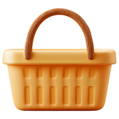 A vibrant yellow basket with a charming, textured handle.