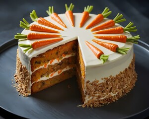 Happy Carrot Cake Day Celebration with Cream Cheese Frosting and Cute Carrot Toppers