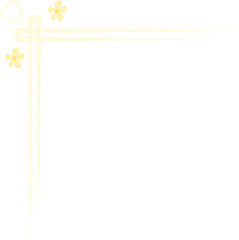 Obraz premium cute colorful flower line corner border frame design