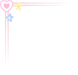 Obraz premium cute colorful flower line corner border frame design