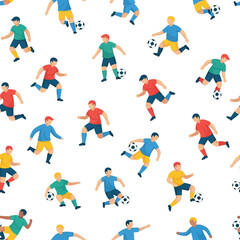Soccer Players Seamless Pattern Repeating Football Background