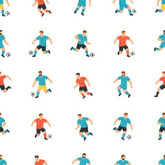 Soccer Player Seamless Pattern Background Design