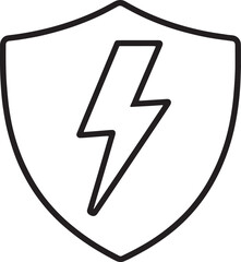 Shield Lightning Protection Icon