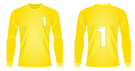 Yellow goalkeeper jersey. vector illustration