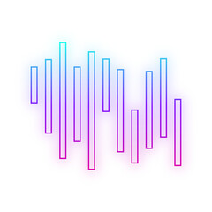 Obraz premium neon outline music wave