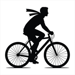 Obraz premium Silhouette of Person Riding a Bicycle