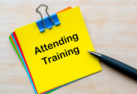 Out of office notification, attending training. Away from office concept.